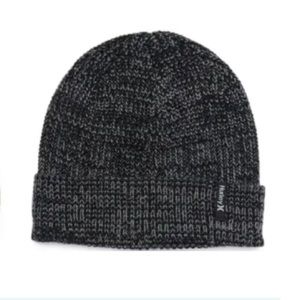 New Hurley Max Cuff 2.0 Mens Black Gray One Size Space Dyed Winter Hat